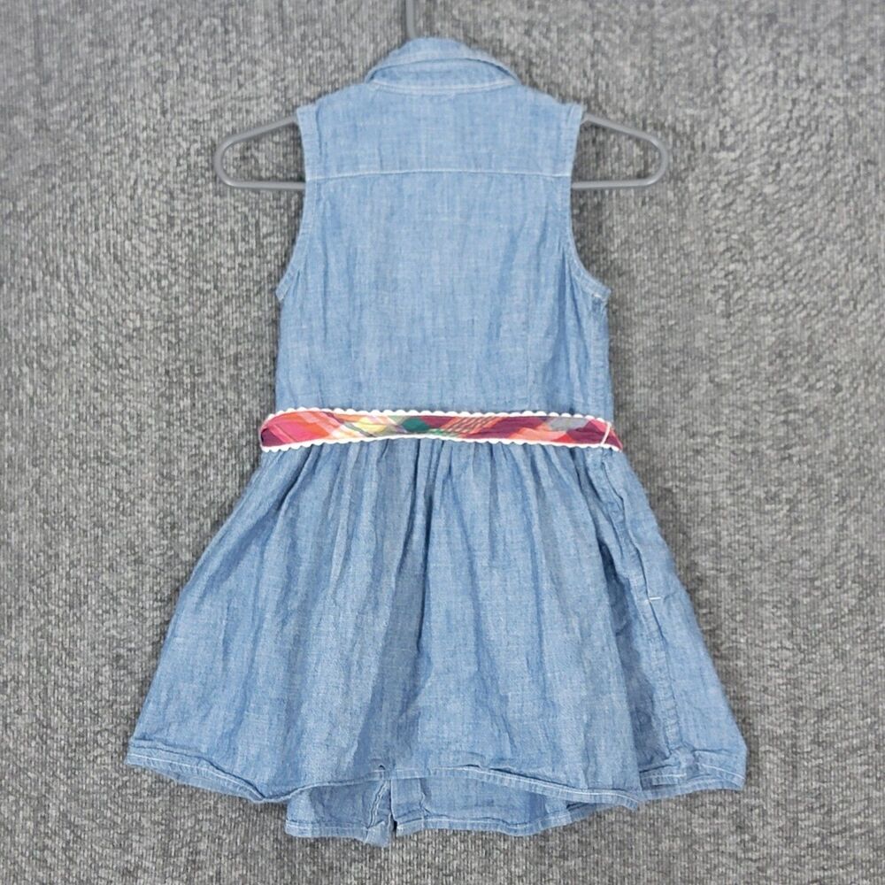 Polo Ralph Lauren Shirt Dress Girls 2T Blue Denim Chambray Button Up Flesh Pony - Picture 9 of 13